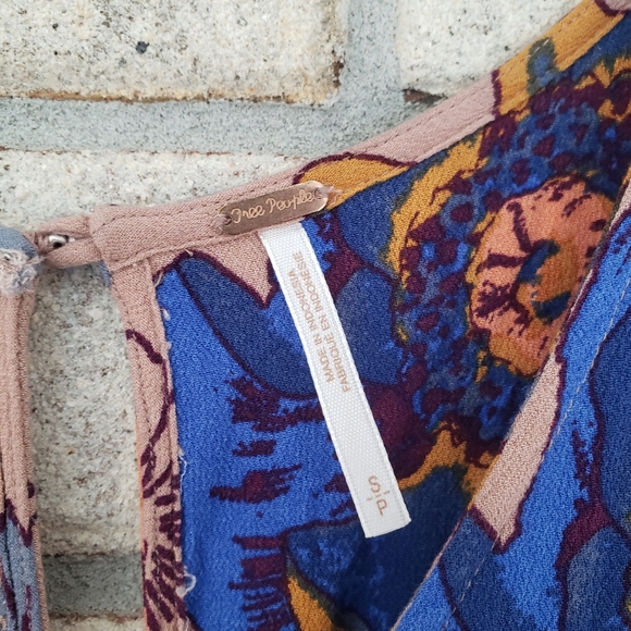 Free People Back Yard Party Printed Floral Tunic Mini Dress - Picture 5 of 7